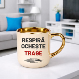 Respiră, ochește, trage - cană elegantă pentru pasionații de tir