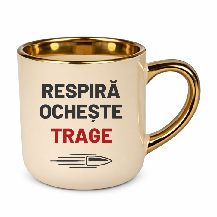 Respiră, ochește, trage - cană elegantă pentru pasionații de tir