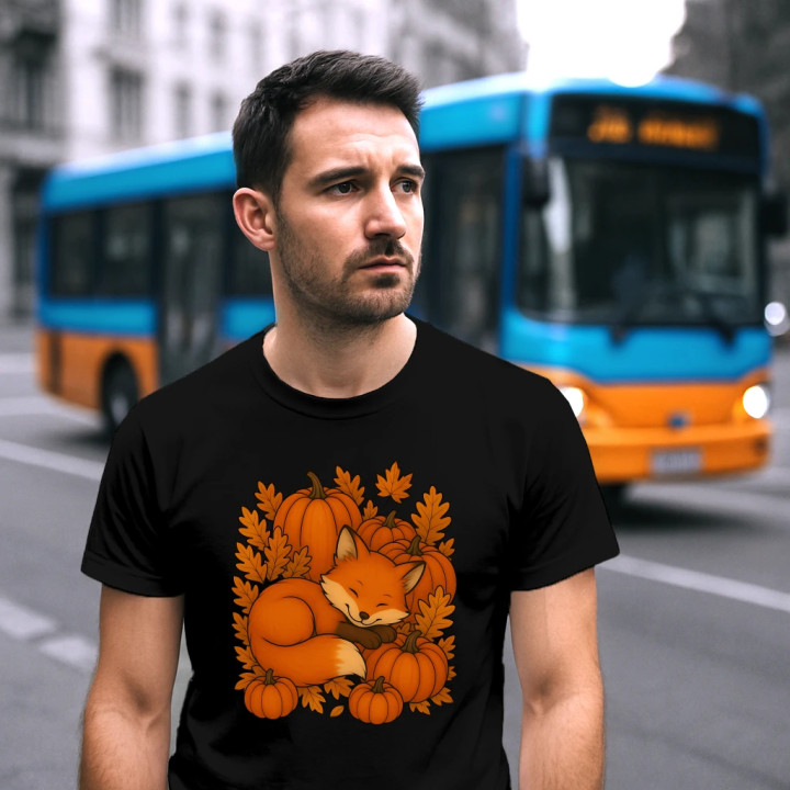 Ziua dovleacului - toamnă - vulpe - tricou bărbătesc pentru cadou