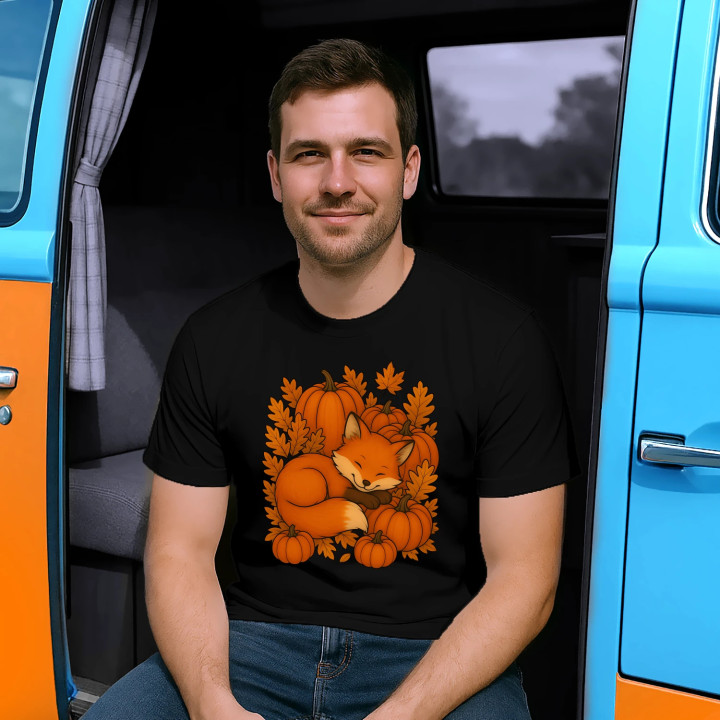 Ziua dovleacului - toamnă - vulpe - tricou bărbătesc pentru cadou