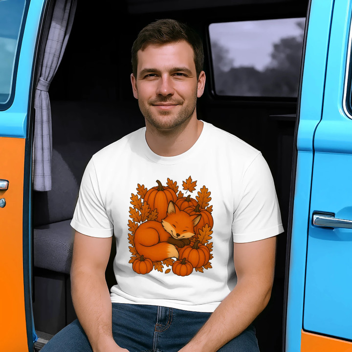 Ziua dovleacului - toamnă - vulpe - tricou bărbătesc pentru cadou