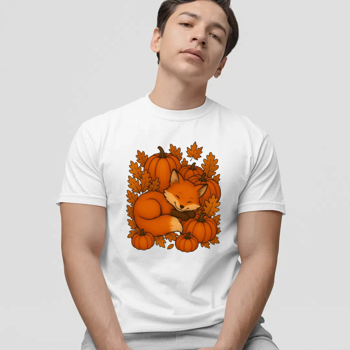 Ziua dovleacului - toamnă - vulpe - tricou bărbătesc pentru cadou