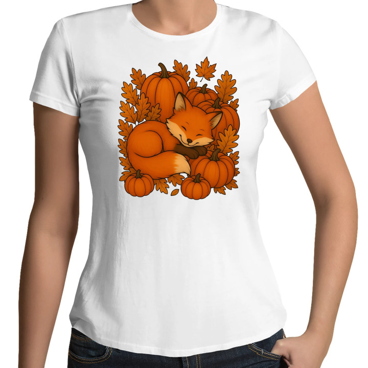 Ziua dovleacului - toamnă - vulpe - tricou de damă pentru cadou