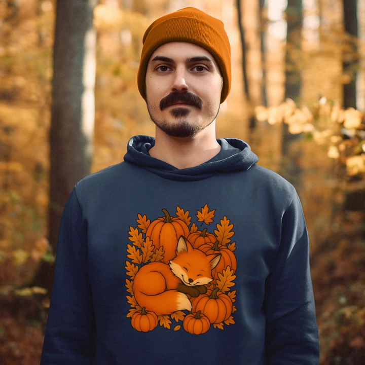 Ziua dovleacului - toamnă - vulpe - hanorac bărbătesc pentru cadou