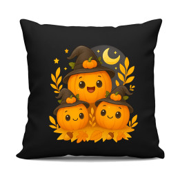Ziua dovleacului - Halloween - dovleac - pernă neagră pentru cadou