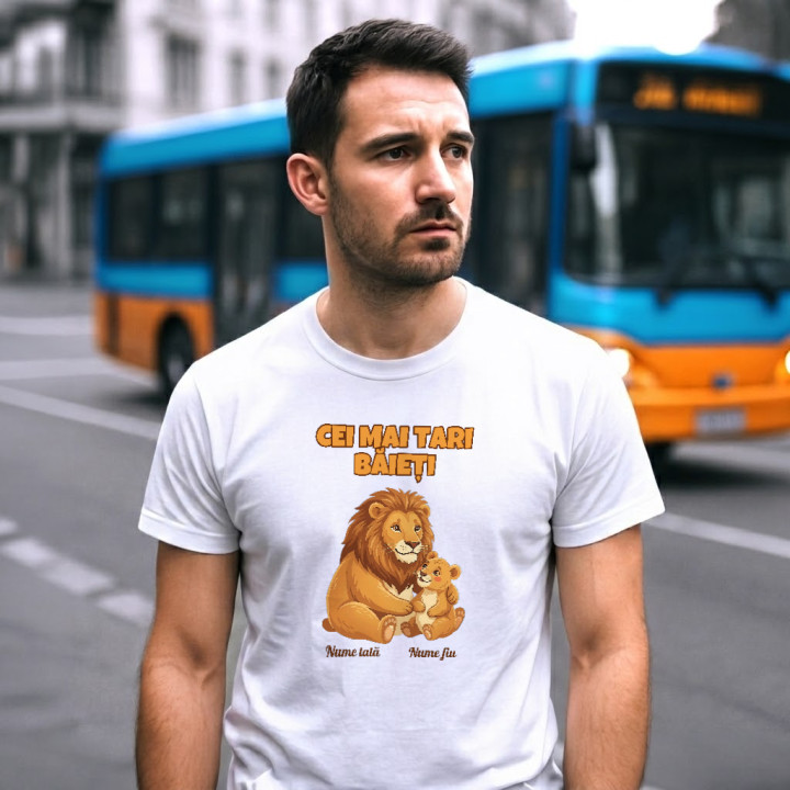 Cei mai tari băieți - lei cu nume - tricou bărbătesc personalizat