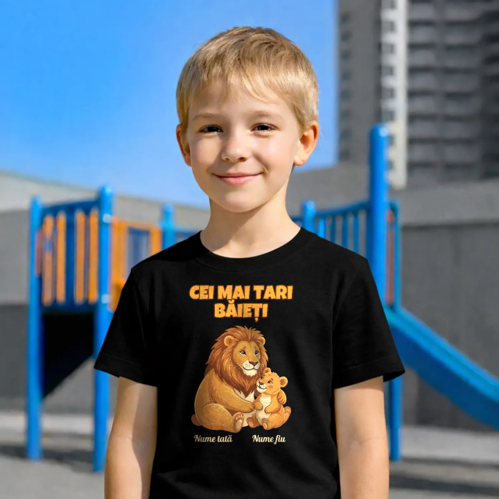 Cei mai tari băieți - lei cu nume - tricou pentru copii personalizat