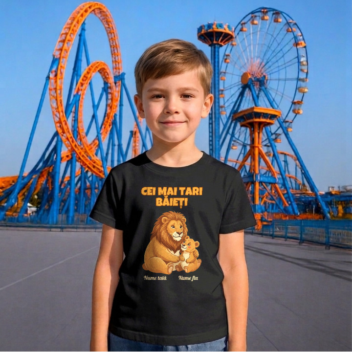 Cei mai tari băieți - lei cu nume - tricou pentru copii personalizat