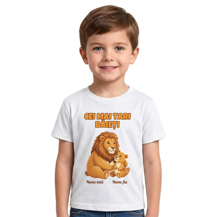 Cei mai tari băieți - lei cu nume - tricou pentru copii personalizat