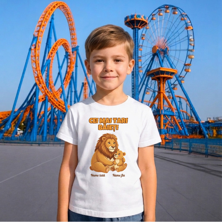 Cei mai tari băieți - lei cu nume - tricou pentru copii personalizat