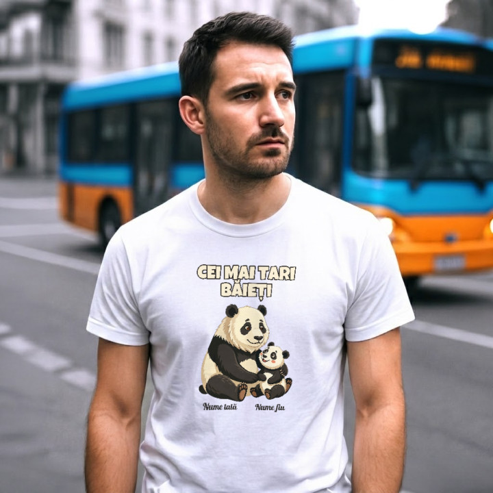 Cei mai tari băieți - panda cu nume - tricou bărbătesc personalizat