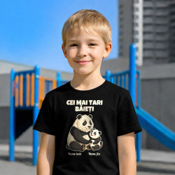 Cei mai tari băieți - panda cu nume - tricou pentru copii personalizat