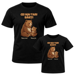 Set pentru tată și fiu - Cei mai tari băieți - urși cu nume - tricouri personalizate