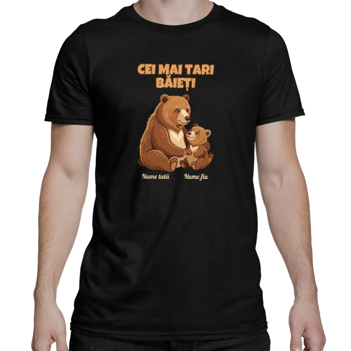 Set pentru tată și fiu - Cei mai tari băieți - urși cu nume - tricouri personalizate