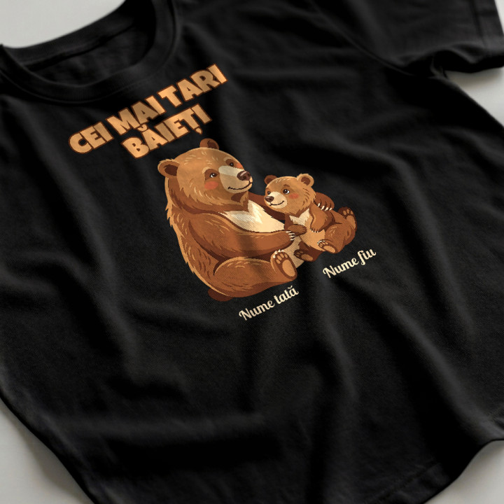 Set pentru tată și fiu - Cei mai tari băieți - urși cu nume - tricouri personalizate
