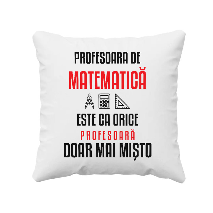 Profesoara de matematică este ca orice profesoară, doar mai mișto - pernă pentru profesoară