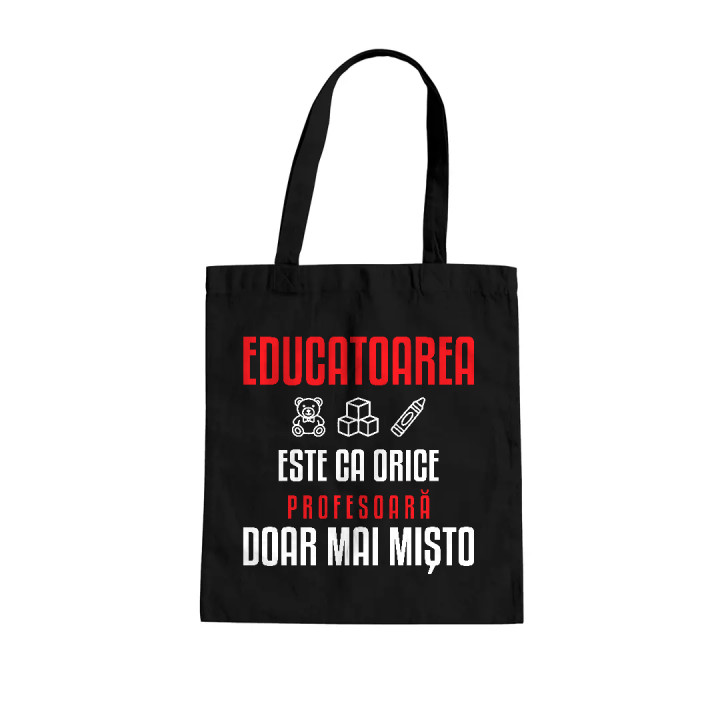 Educatoarea este ca orice profesoară, doar mai mișto - sacoșă pentru profesoară