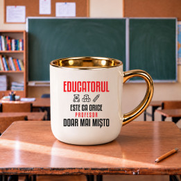 Educatorul este ca orice profesor, doar mai mișto - cană elegantă pentru profesor