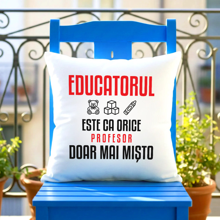 Educatorul este ca orice profesor, doar mai mișto - pernă pentru profesor
