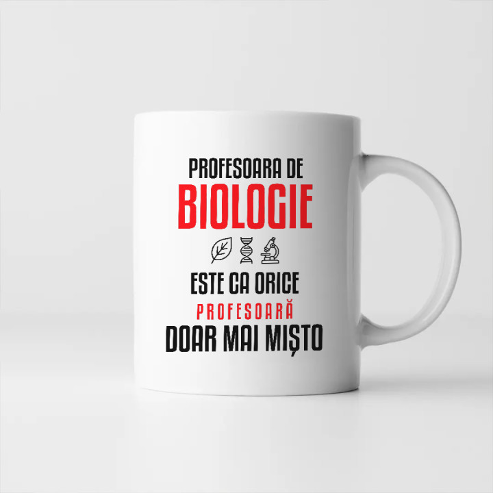 Profesoara de biologie este ca orice profesoară, doar mai mișto - cană pentru profesoară