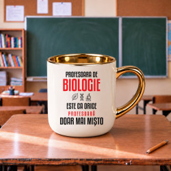 Profesoara de biologie este ca orice profesoară, doar mai mișto - cană elegantă pentru profesoară