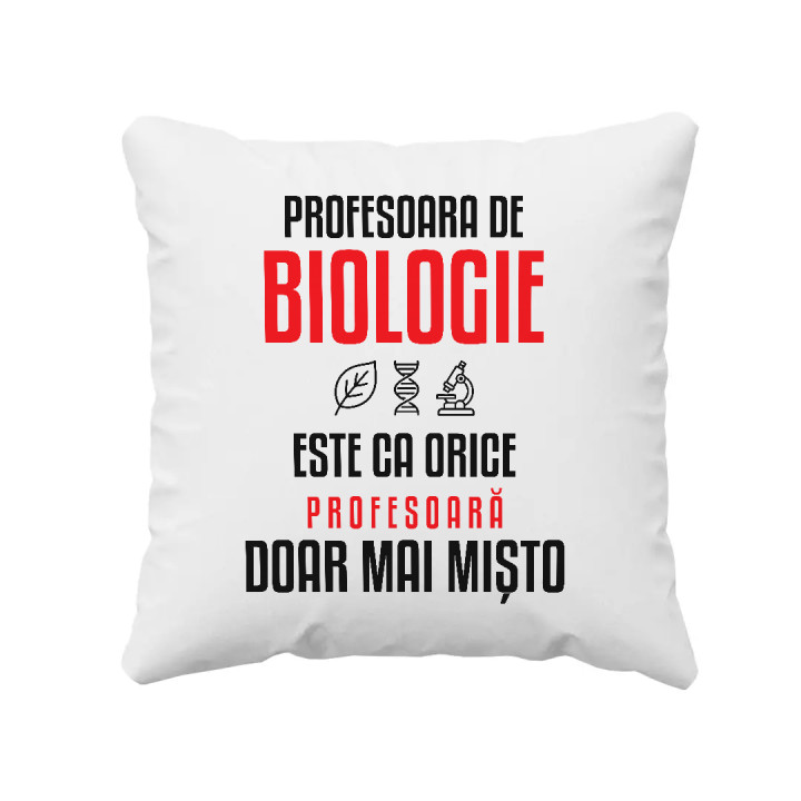 Profesoara de biologie este ca orice profesoară, doar mai mișto - pernă pentru profesoară