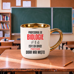 Profesorul de biologie este ca orice profesor, doar mai mișto - cană elegantă pentru profesor