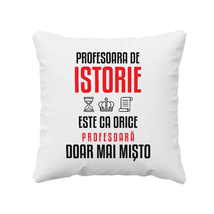 Profesoara de istorie este ca orice profesoară, doar mai mișto - pernă pentru profesoară
