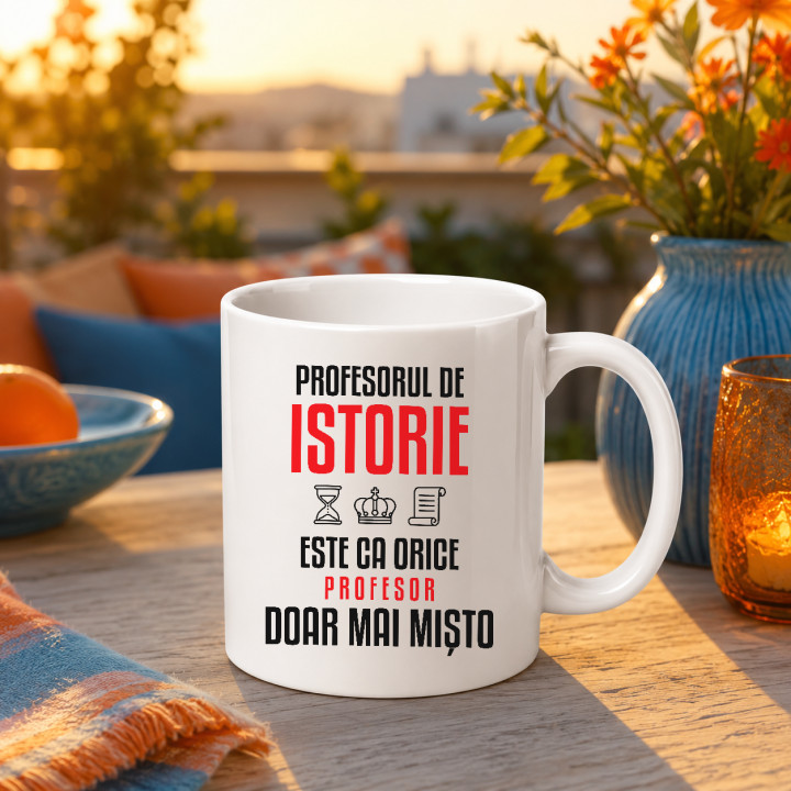 Profesorul de istorie este ca orice profesor, doar mai mișto - cană pentru profesor