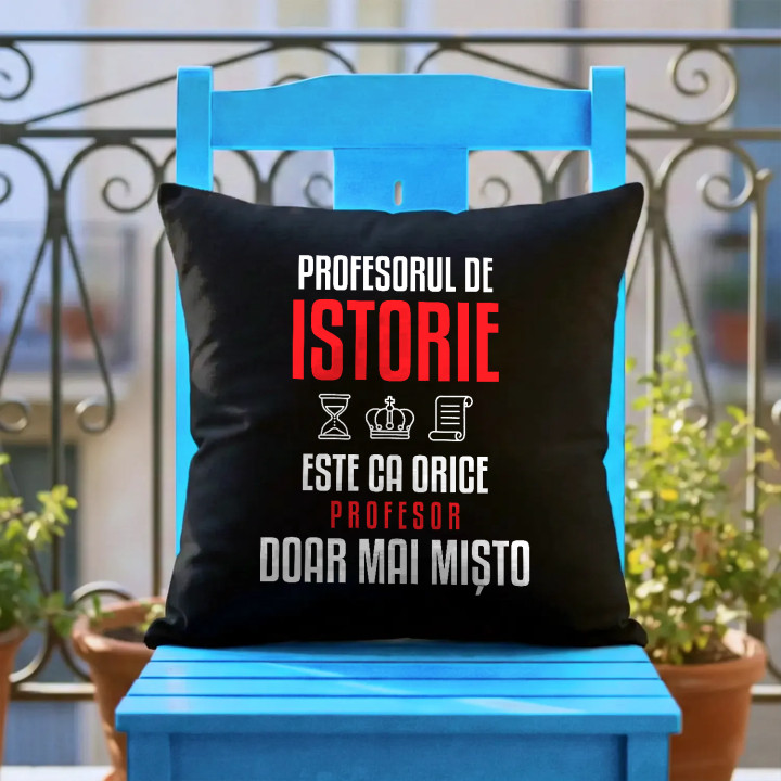 Profesorul de istorie este ca orice profesor, doar mai mișto - pernă neagră pentru profesor