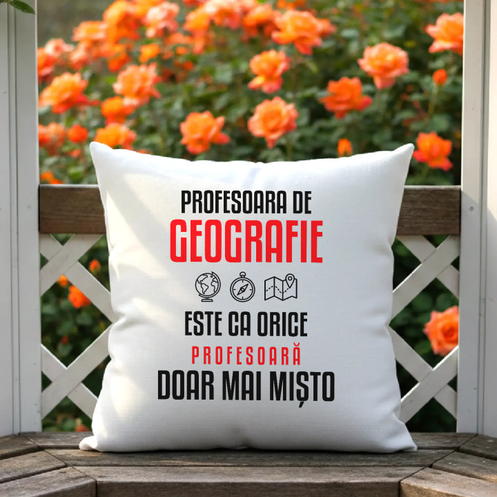 Profesoara de geografie este ca orice profesoară, doar mai mișto - pernă pentru profesoară