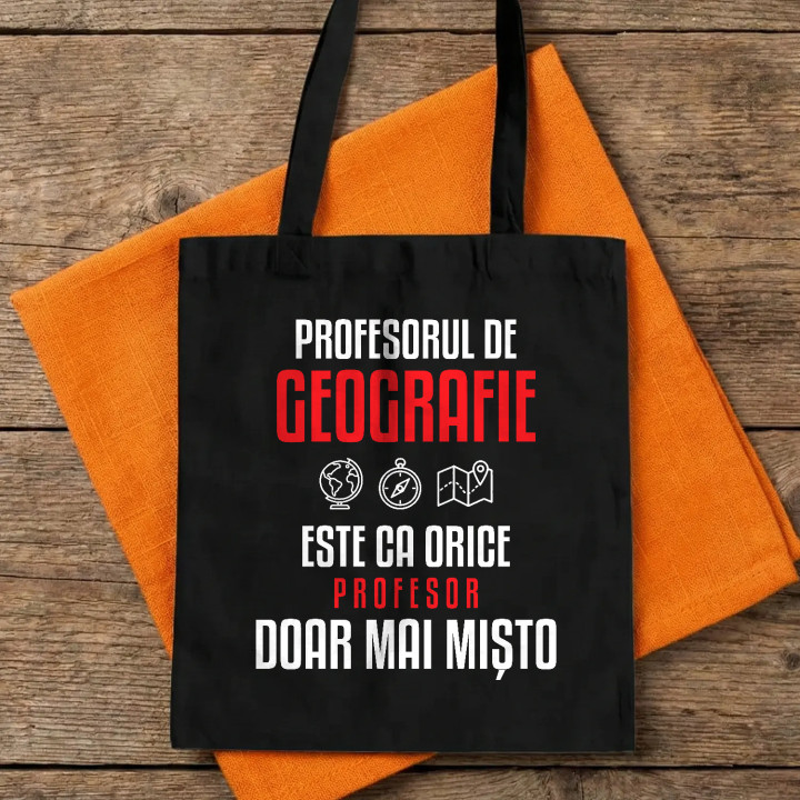Profesorul de geografie este ca orice profesor, doar mai mișto - sacoșă pentru profesor