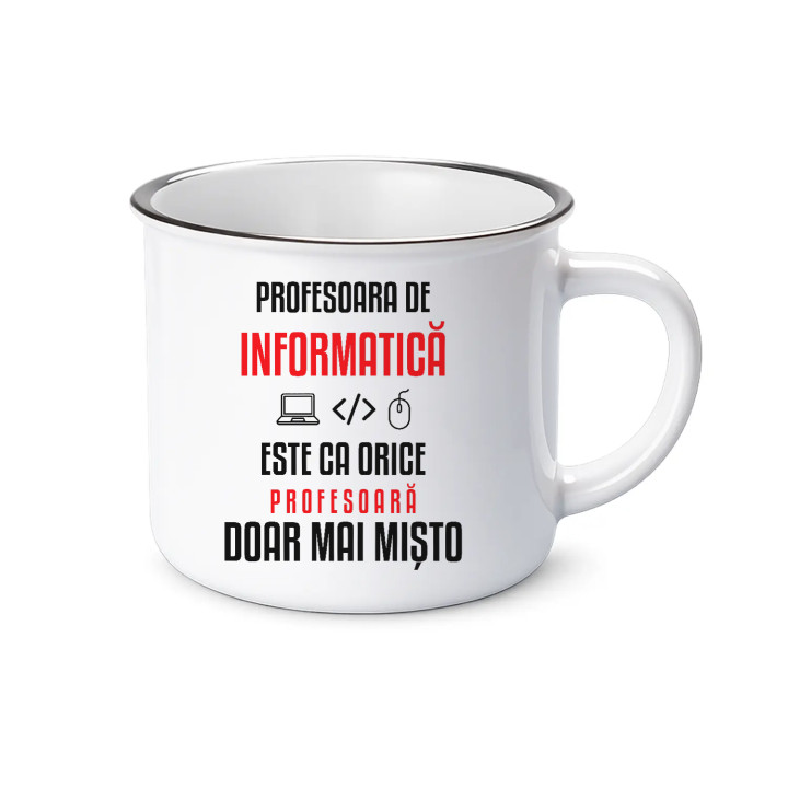 Profesoara de informatică este ca orice profesoară, doar mai mișto - cană emailată pentru profesoară