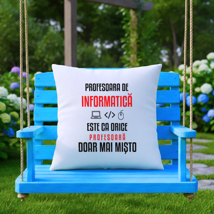 Profesoara de informatică este ca orice profesoară, doar mai mișto - pernă pentru profesoară