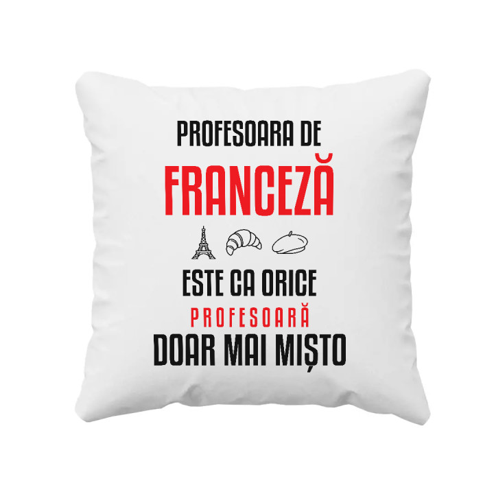 Profesoara de franceză este ca orice profesoară, doar mai mișto - pernă pentru profesoară