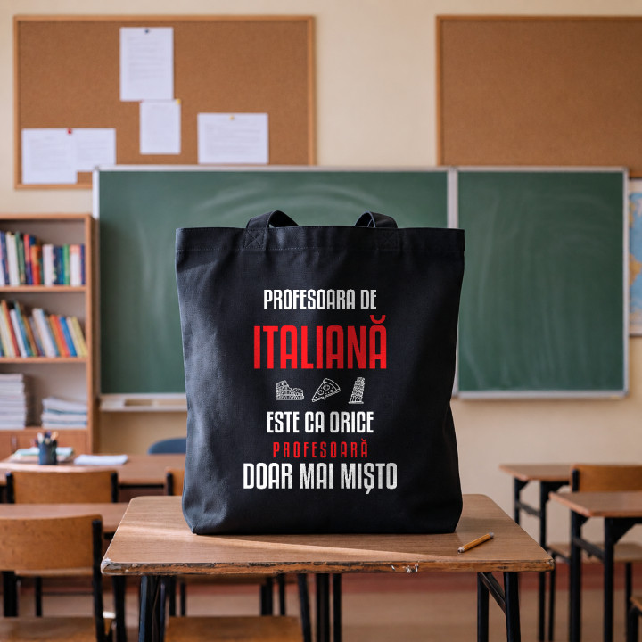 Profesoara de italiană este ca orice profesoară, doar mai mișto - sacoșă pentru profesoară