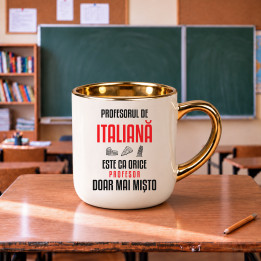 Profesorul de italiană este ca orice profesor, doar mai mișto - cană elegantă pentru profesor
