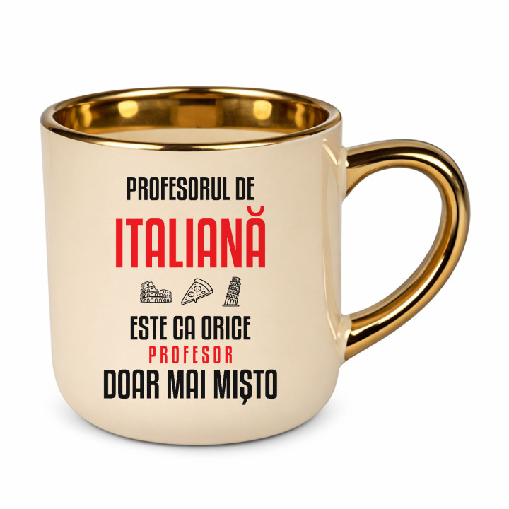 Profesorul de italiană este ca orice profesor, doar mai mișto - cană elegantă pentru profesor