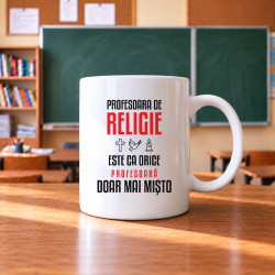 Profesoara de religie este ca orice profesoară, doar mai mișto - cană pentru profesoară