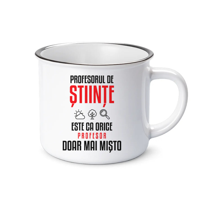 Profesorul de științe este ca orice profesor, doar mai mișto - cană emailată pentru profesor