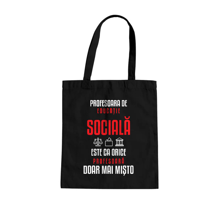 Profesoara de educație socială este ca orice profesoară, doar mai mișto - sacoșă pentru profesoară