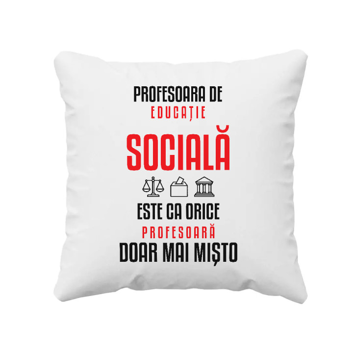 Profesoara de educație socială este ca orice profesoară, doar mai mișto - pernă pentru profesoară