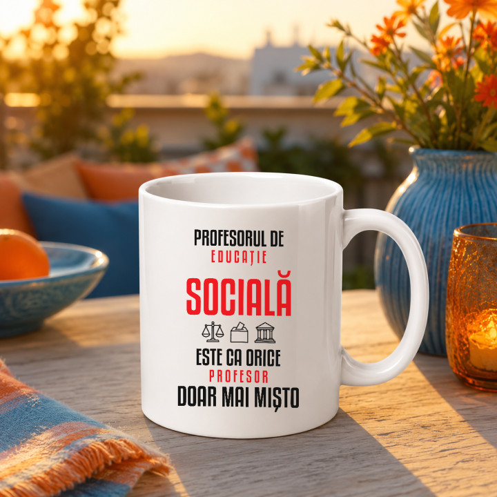 Profesorul de educație socială este ca orice profesor, doar mai mișto - cană pentru profesor