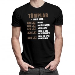 Tâmplar - tarif orar - tricou pentru bărbați