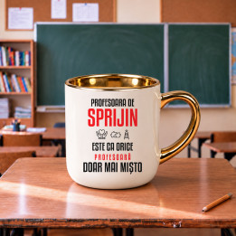 Profesoara de sprijin este ca orice profesoară, doar mai mișto - cană elegantă pentru profesoară