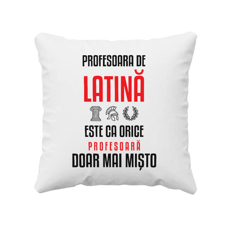Profesoara de latină este ca orice profesoară, doar mai mișto - pernă pentru profesoară
