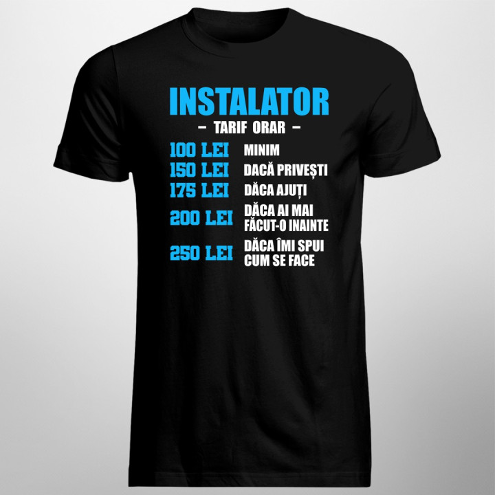 Instalator - tarif orar - T-shirt pentru bărbați