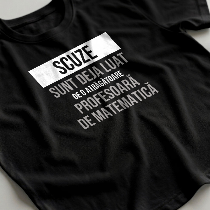 Scuze, sunt deja luat de o atrăgătoare profesoară de matematică - tricou bărbătesc cu imprimeu