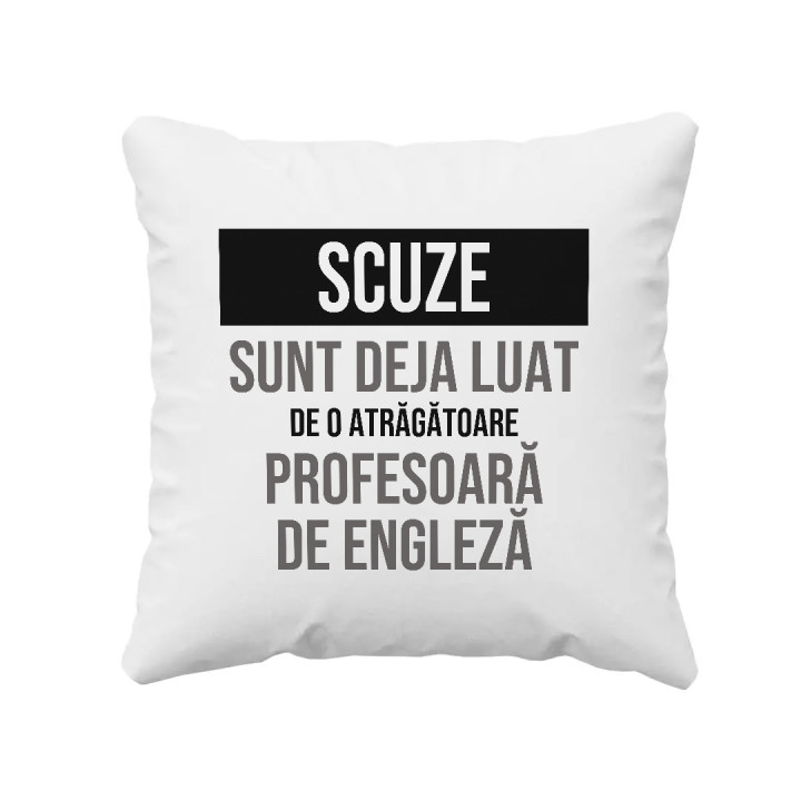 Scuze, sunt deja luat de o atrăgătoare profesoară de engleză - pernă cadou