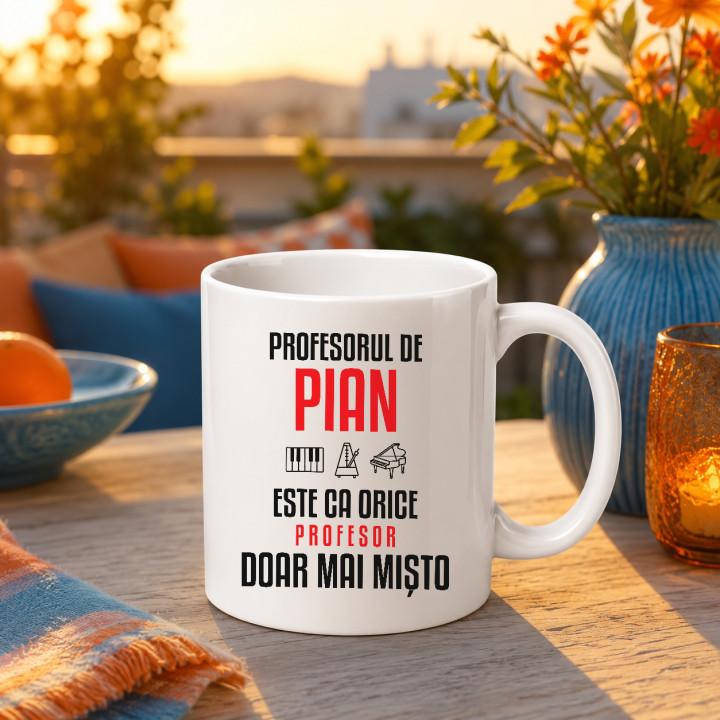 Profesorul de pian este ca orice profesor, doar mai mișto - cană pentru profesor